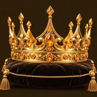 Gold crown on cushion — Richard